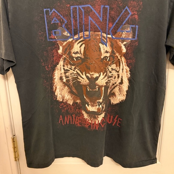 Anine Bing Black Crewneck Sweatshirt with White Label #615 - Picture 2 of 7